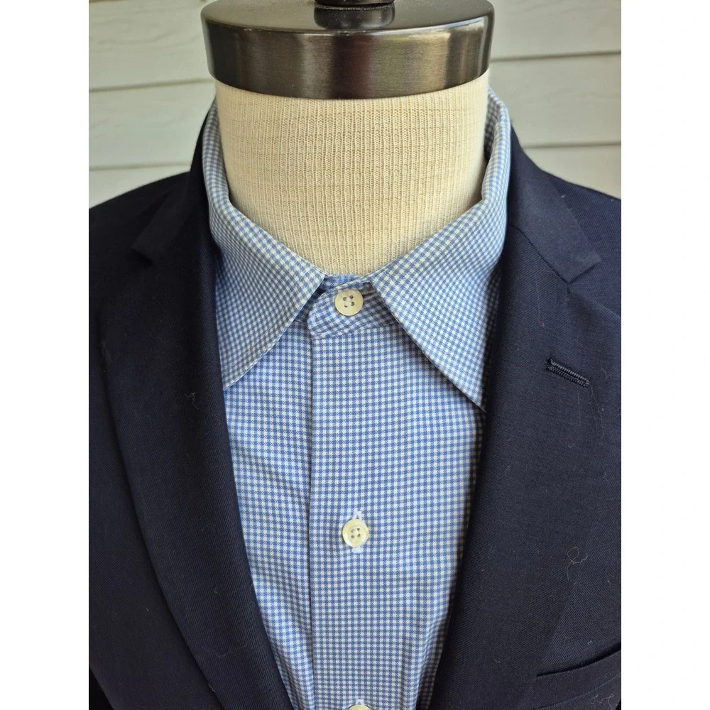 Combatant Gentlemen Dark‎ Navy Blue Wool Slim Fit Blazer Sport Coat 38R